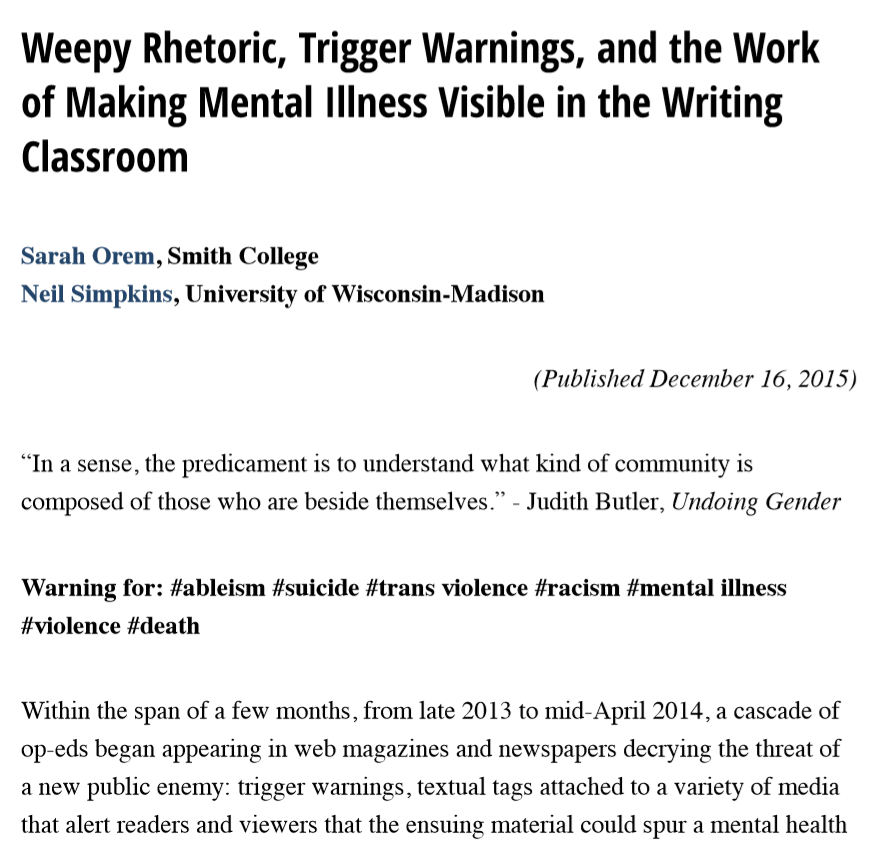 Let’s Talk About Trigger Warnings Ethos3 A Presentation Training