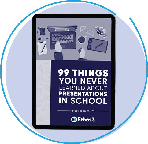 99 Things You never learned about presentations in school logo